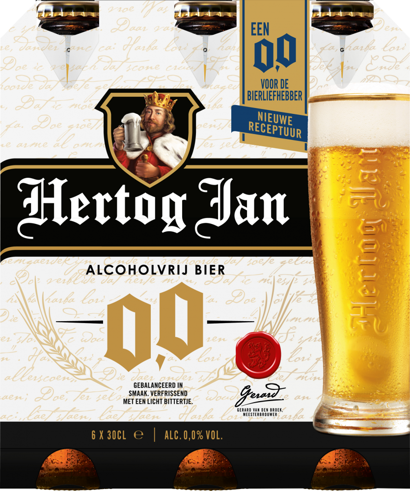 Hertog Jan 0.0 sixpack met flesjes van 30cl